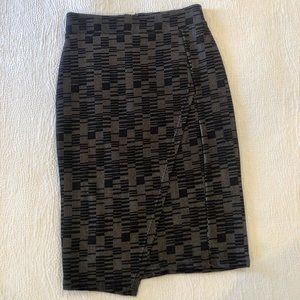 Anthropologie Maeve black grey geometric skirt